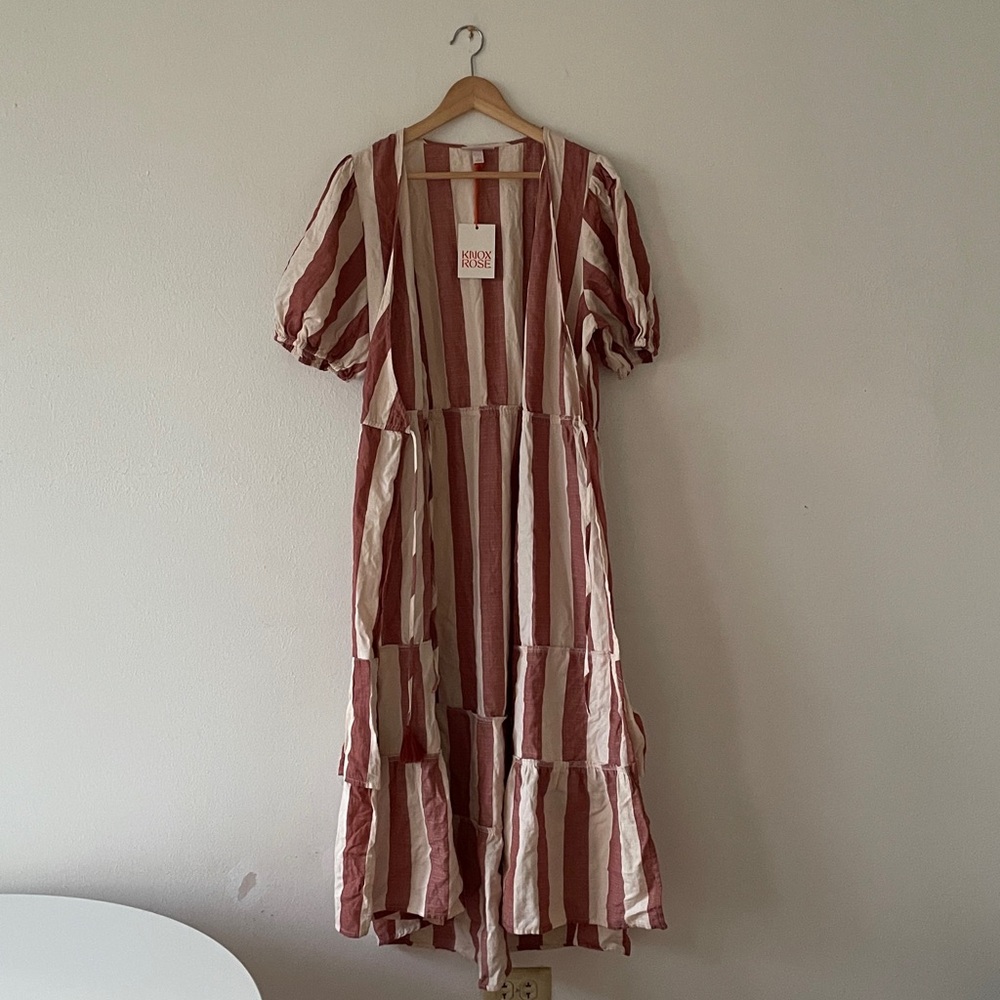 Knox Rose Maxi Dress Wrap Side Tie Cotton